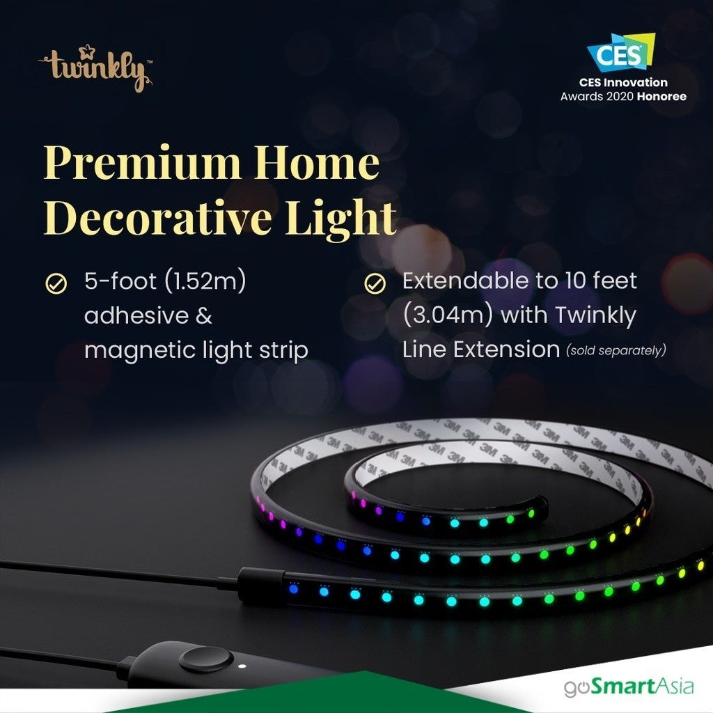 goSmart Asia Twinkly Line Starter Kit - App-controlled 90 LED RGB 1.5M lightstrip LED Light Strip RGB Light Gaming Light
