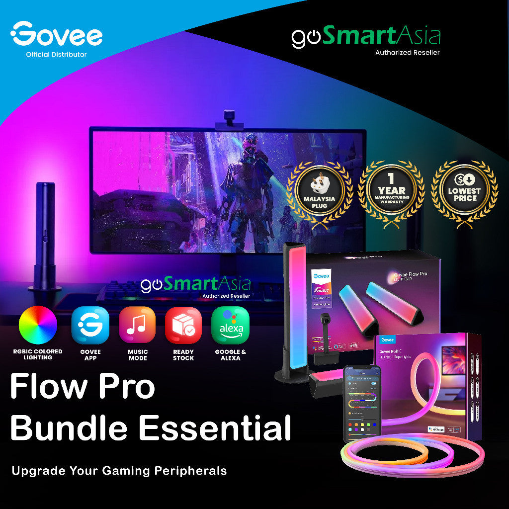 goSmart Asia Govee Flow Pro Bundle Essential - Bar Lampu P1 Govee Dreamview Flow Pro &amp; Jalur LED Neon 3Meter