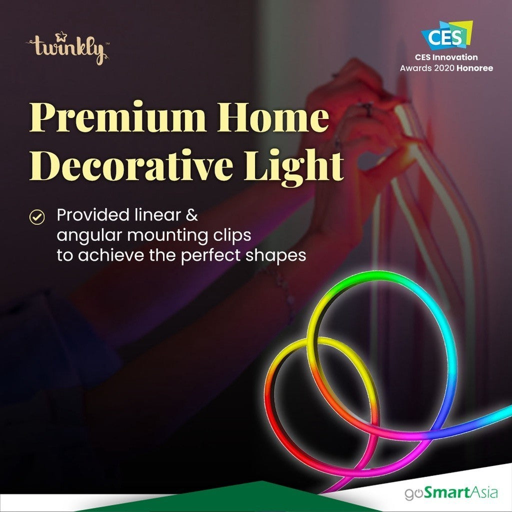 goSmart Asia [DONGLE MUZIK PERCUMA] Twinkly Flex Bundle | Jalur Lampu Neon (2mx2Sets) Jalur Lampu LED Lampu Permainan Cahaya RGB