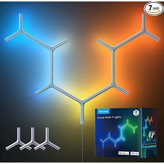 goSmart Asia Govee Glide Y Shape Light Panel 7 pack Gaming Light Neon Light Smart Light Lampu Dinding