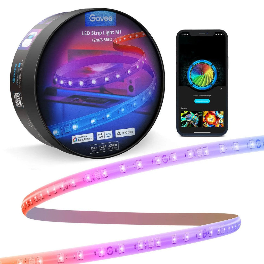 goSmart Asia Govee M1 5M/2M Lampu Jalur LED RGBICW Penting Serasi Apple HomeKit Lampu Jalur LED Boleh Dilanjutkan Lampu LED