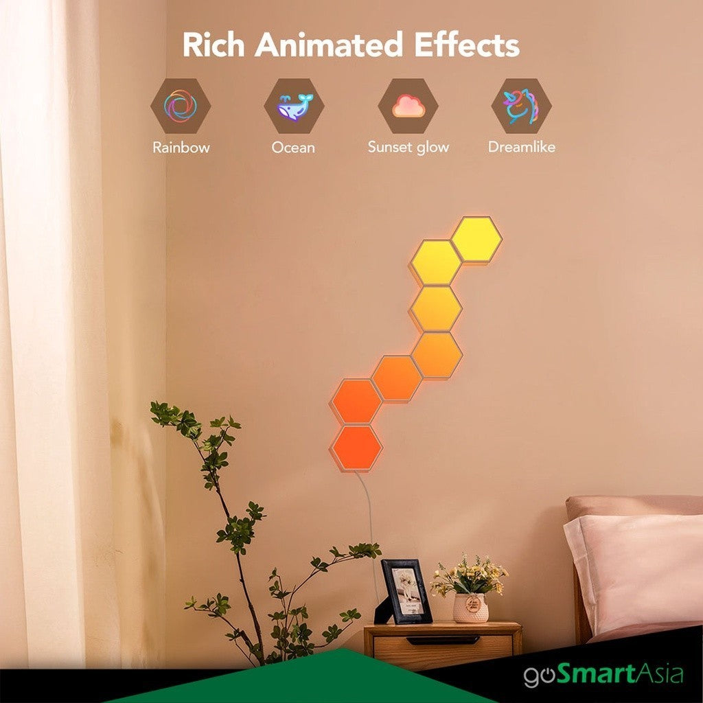 goSmart Asia Govee Hexa/Hexa Pro 7 Pcs Smart LED Hexagon Wall Lights Wifi Gaming Light Lampu Dinding