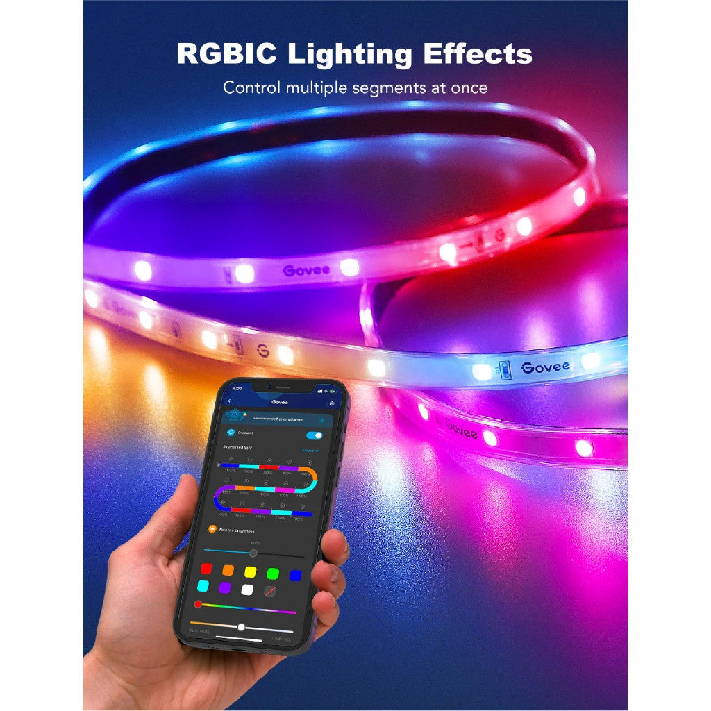 goSmart Asia Govee Phantasy Lampu Jalur LED Luaran 10M dengan Lampu LED RGB Wi-Fi Lampu Hiasan Lampu LED