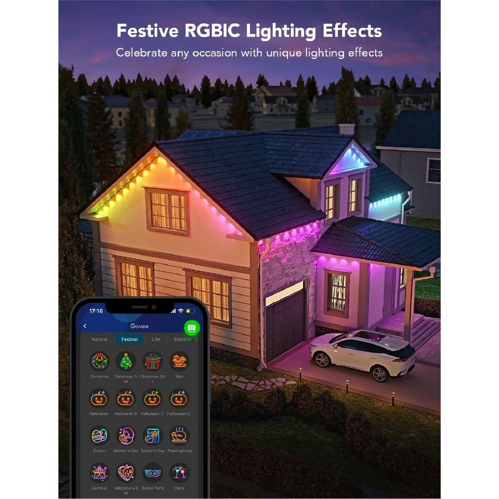 goSmart Asia Govee Lampu Luar Kekal IP67 Lampu LED RGB Kalis Air Lampu Hiasan Lampu LED