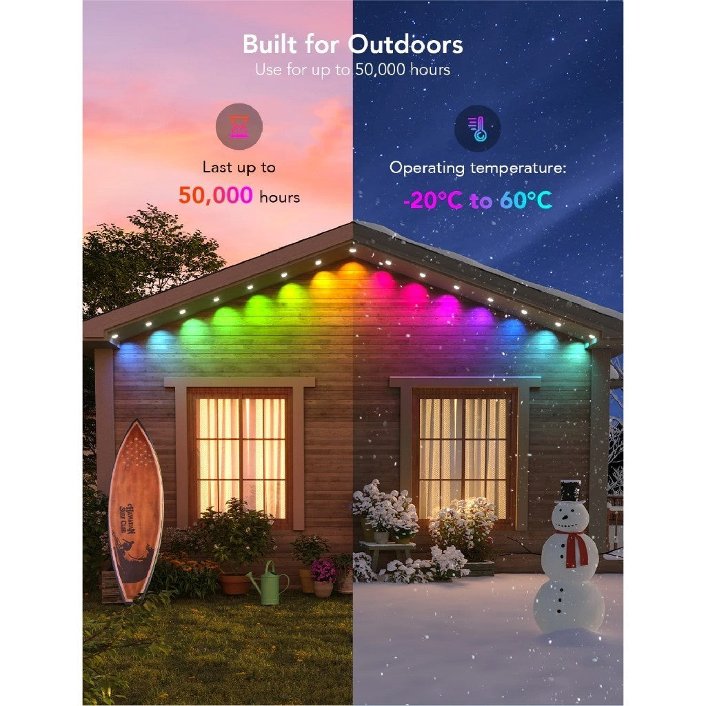 goSmart Asia Govee Lampu Luar Kekal IP67 Lampu LED RGB Kalis Air Lampu Hiasan Lampu LED