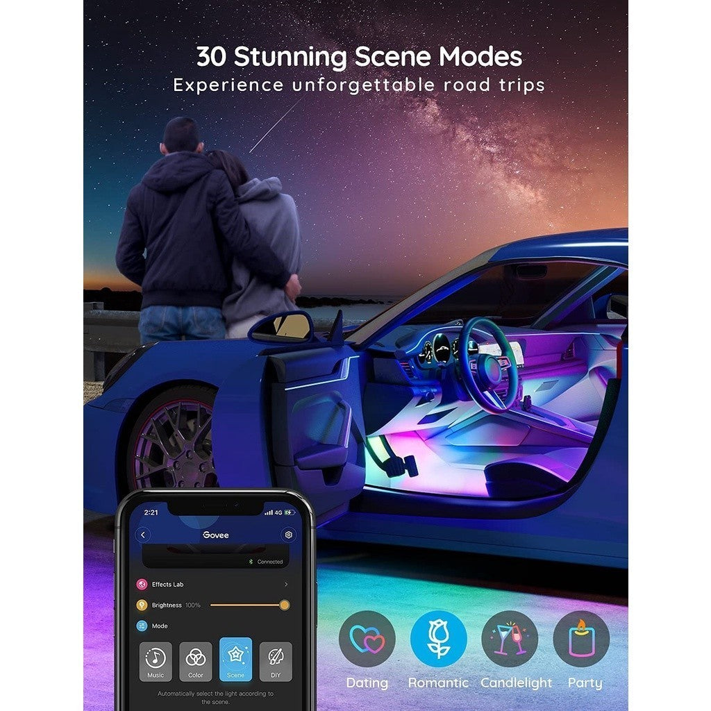 goSmart Asia Govee RGBIC Interior Car Light Car Atmosphere Light Led Light Car Interior Light Lampu Dalam Kereta