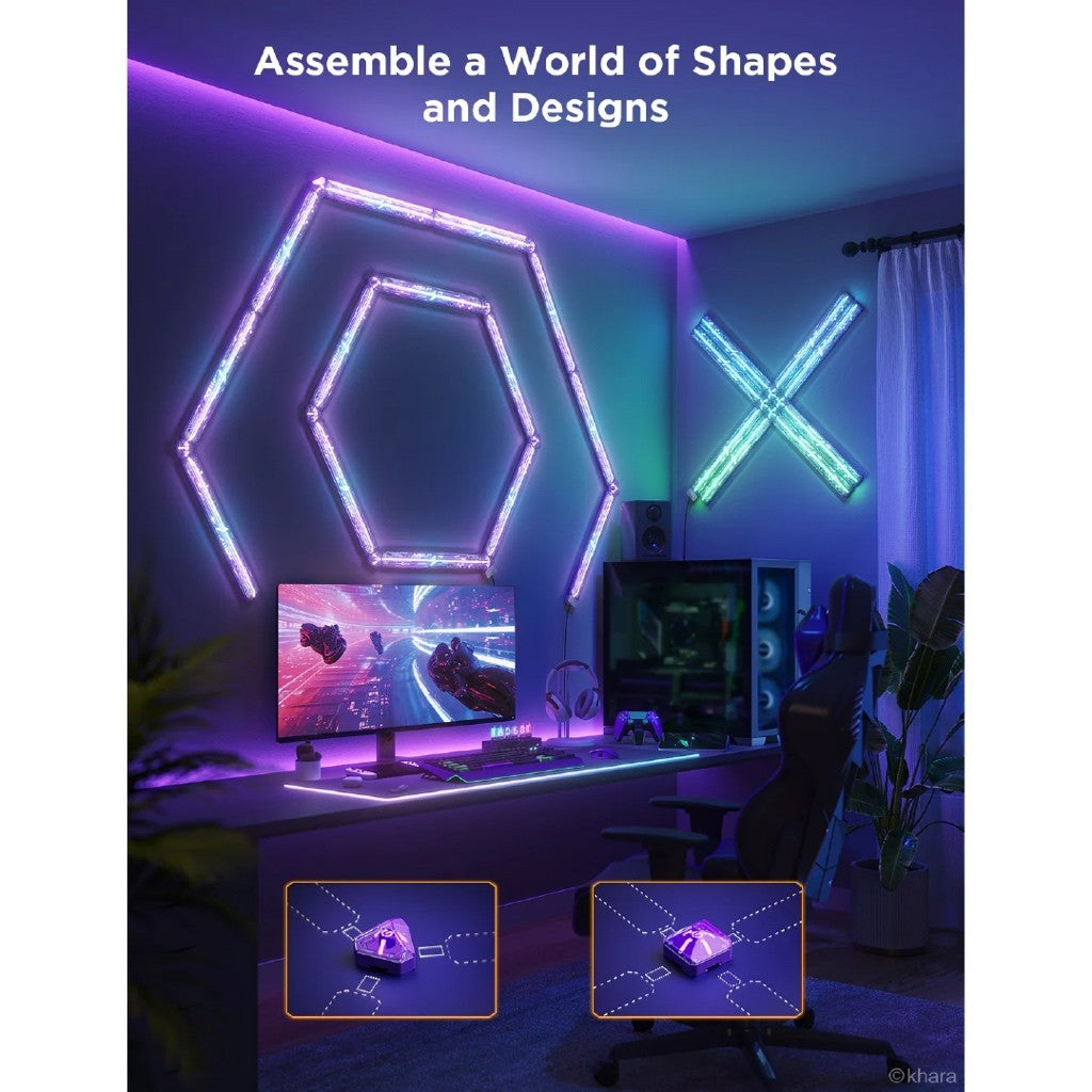 goSmart Asia Govee Gaming Wall Light (4+1) 【EU Plug】 & EVANGELION  (6+2) RGBIC Smart LED Light Bars | Support Matter