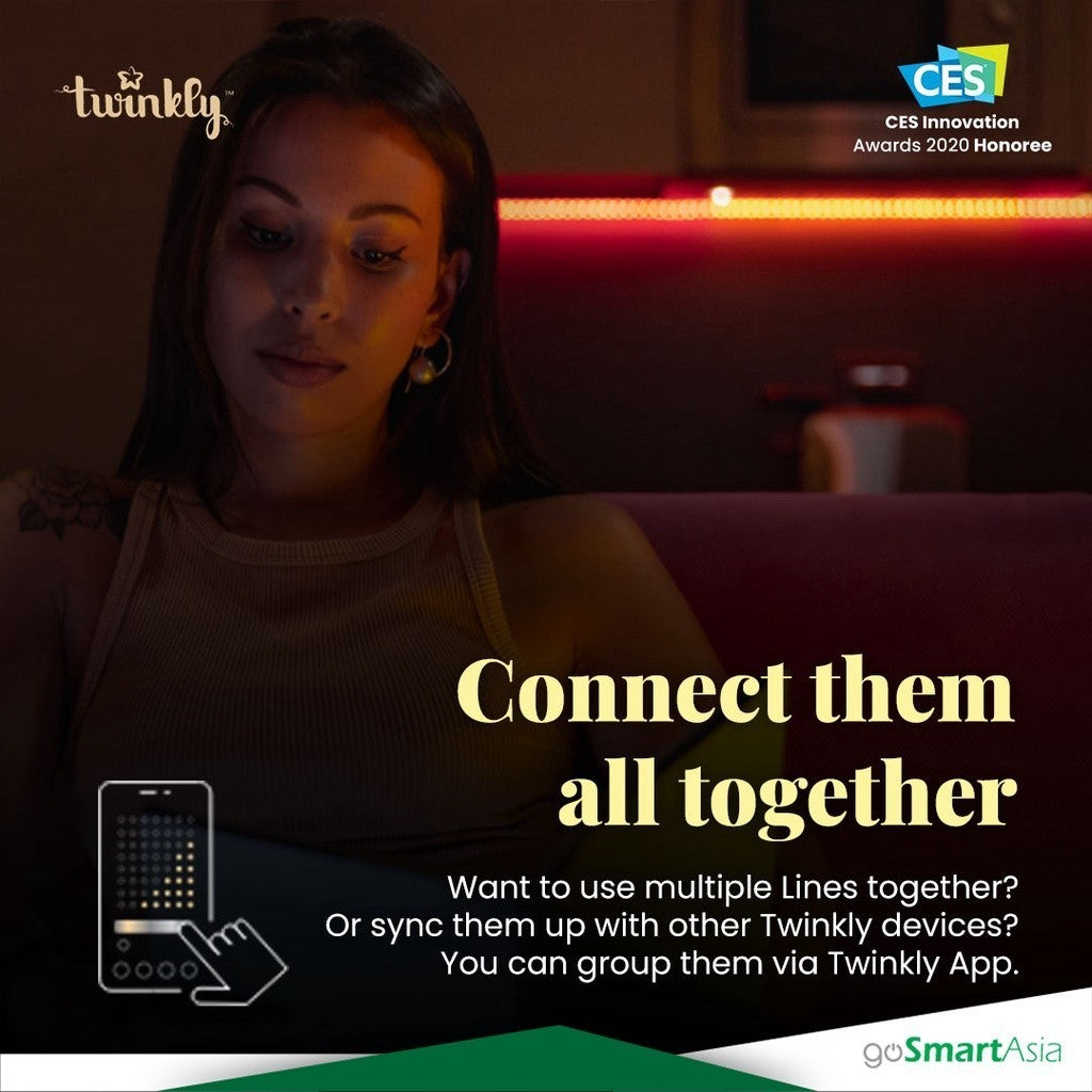 goSmart Asia [FREE MUSIC DONGLE] Twinkly Line Bundle | 1 Starter + 1 Extension Lightstrip (3m) LED Light Strip RGB Light