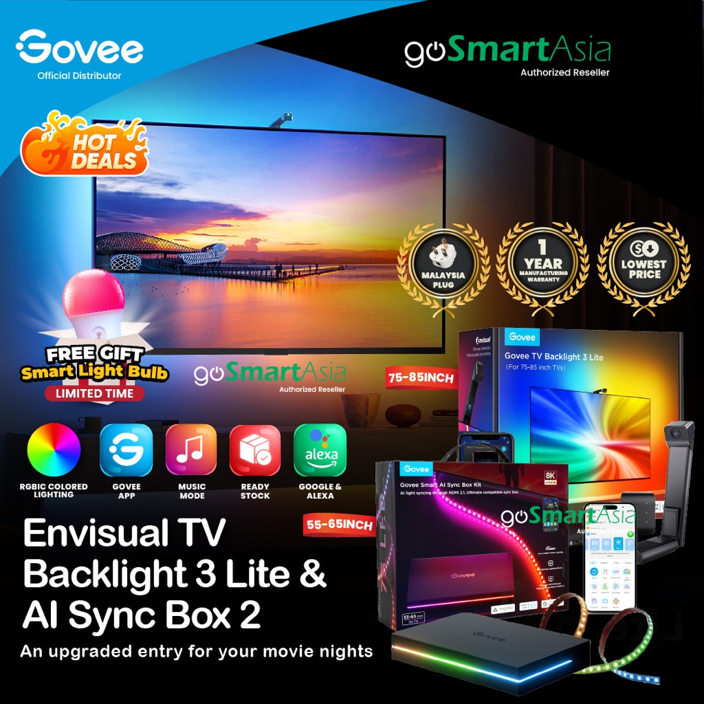 goSmart Asia Govee Envisual Three-camera 3 Pro  TV Backlight 3 Lite 55-65" / 75-85 " Wifi TV LED Backlights With Camera
