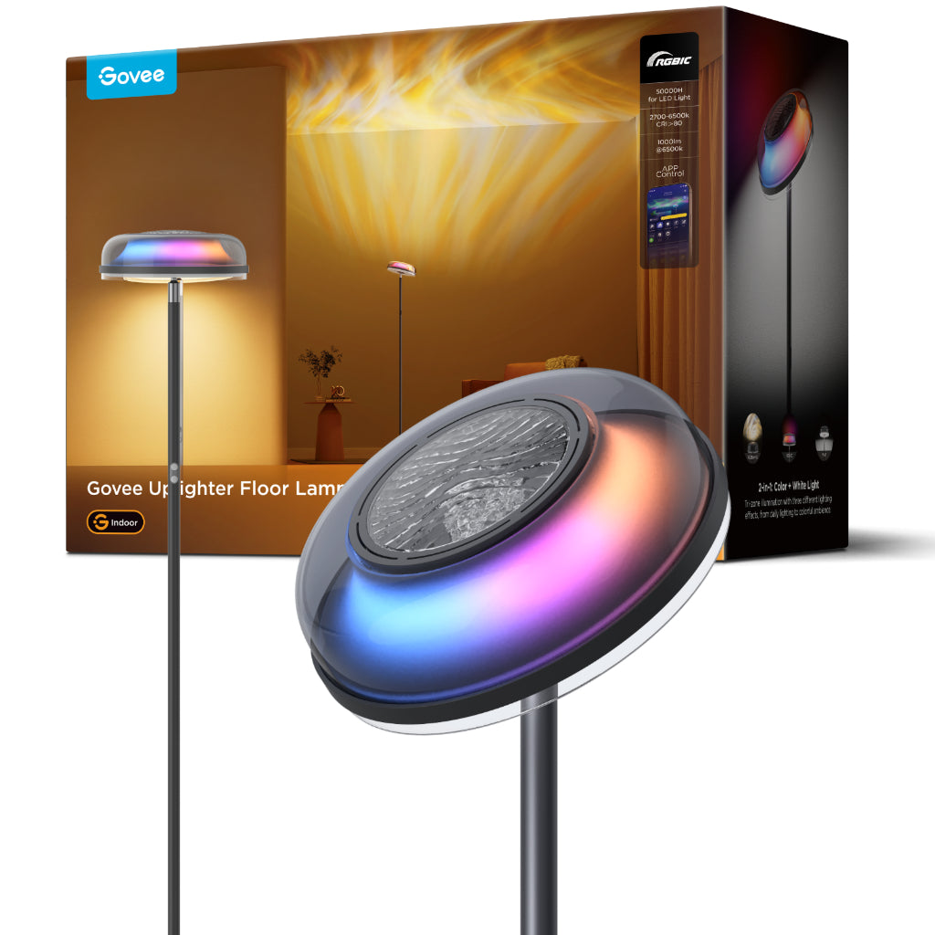 goSmart Asia Govee Lyra/Cylinder/Uplighter/Tree Lamp Floor Lamp Floor Lamp 2 Floor Lamp Pro Black 2 RGBIC Technology Stand Lamp Gaming Light Lampu Lantai