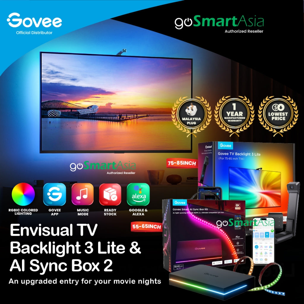 goSmart Asia Govee Envisual Three-camera 3 Pro  TV Backlight 3 Lite 55-65" / 75-85 " Wifi TV LED Backlights With Camera