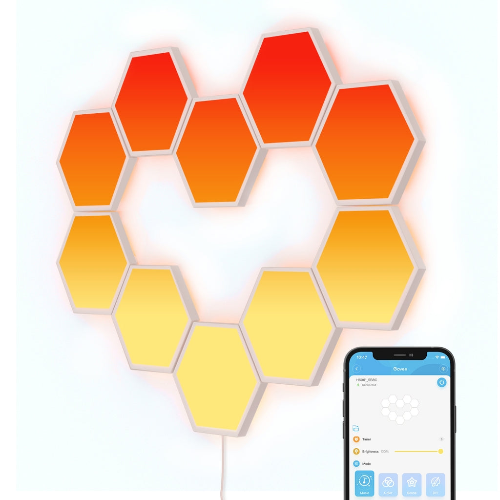 goSmart Asia Govee Hexa/Hexa Pro 7 Pcs Smart LED Hexagon Wall Lights Wifi Gaming Light Lampu Dinding