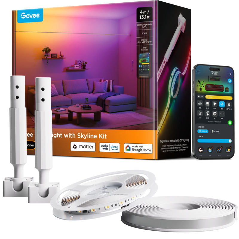 goSmart Asia Govee Neon Rope Light for Wall Lining 5M w/ Music Sync Matter DIY Lighting Mode LED Light Strip RGB Light