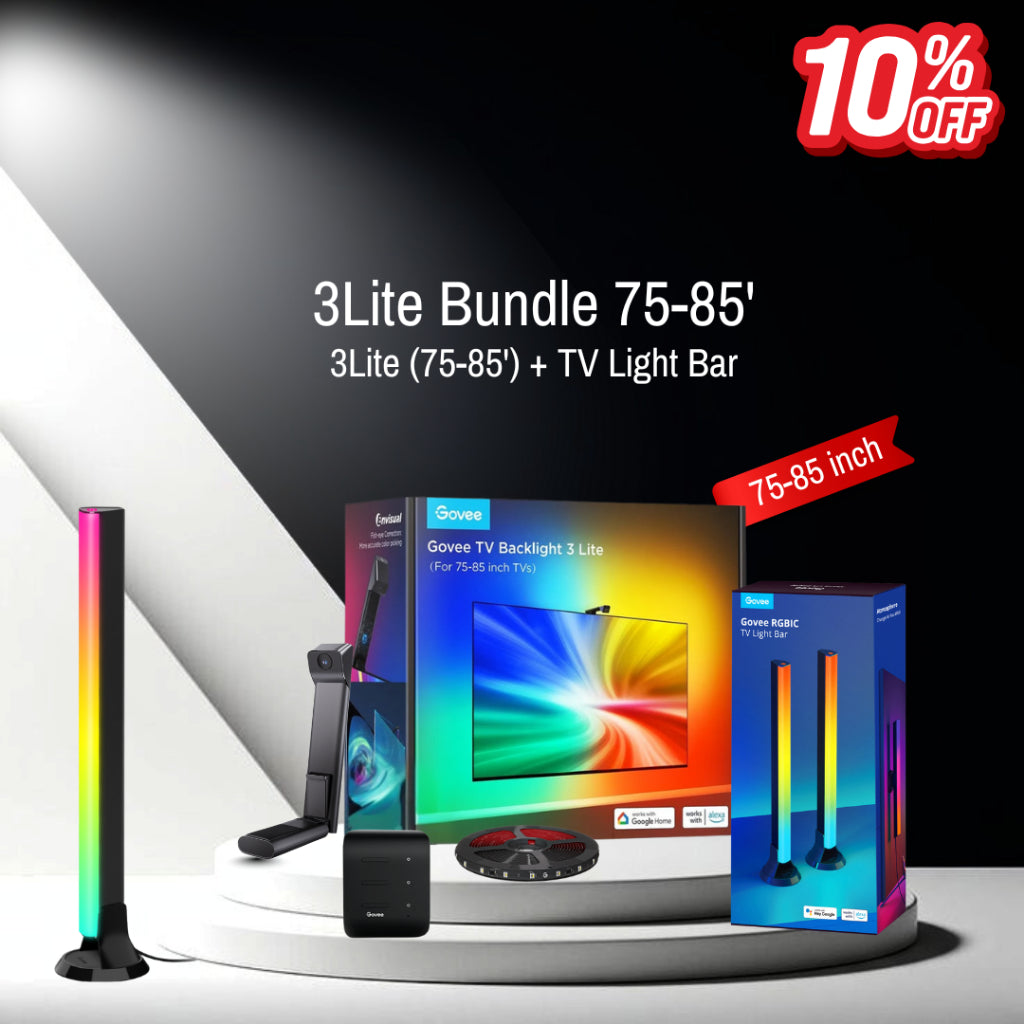 goSmart Asia Govee Envisual TV Lampu Belakang 3 Lite 55-65" / 75-85" Wifi Lampu Belakang LED TV Dengan Kamera