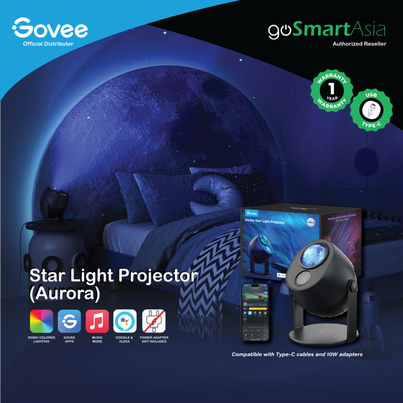 Govee Star Light Projector &  Projector 2 Pro with 3 Aurora Flowing Effects, Star Projector Works with Matter Night Ligh