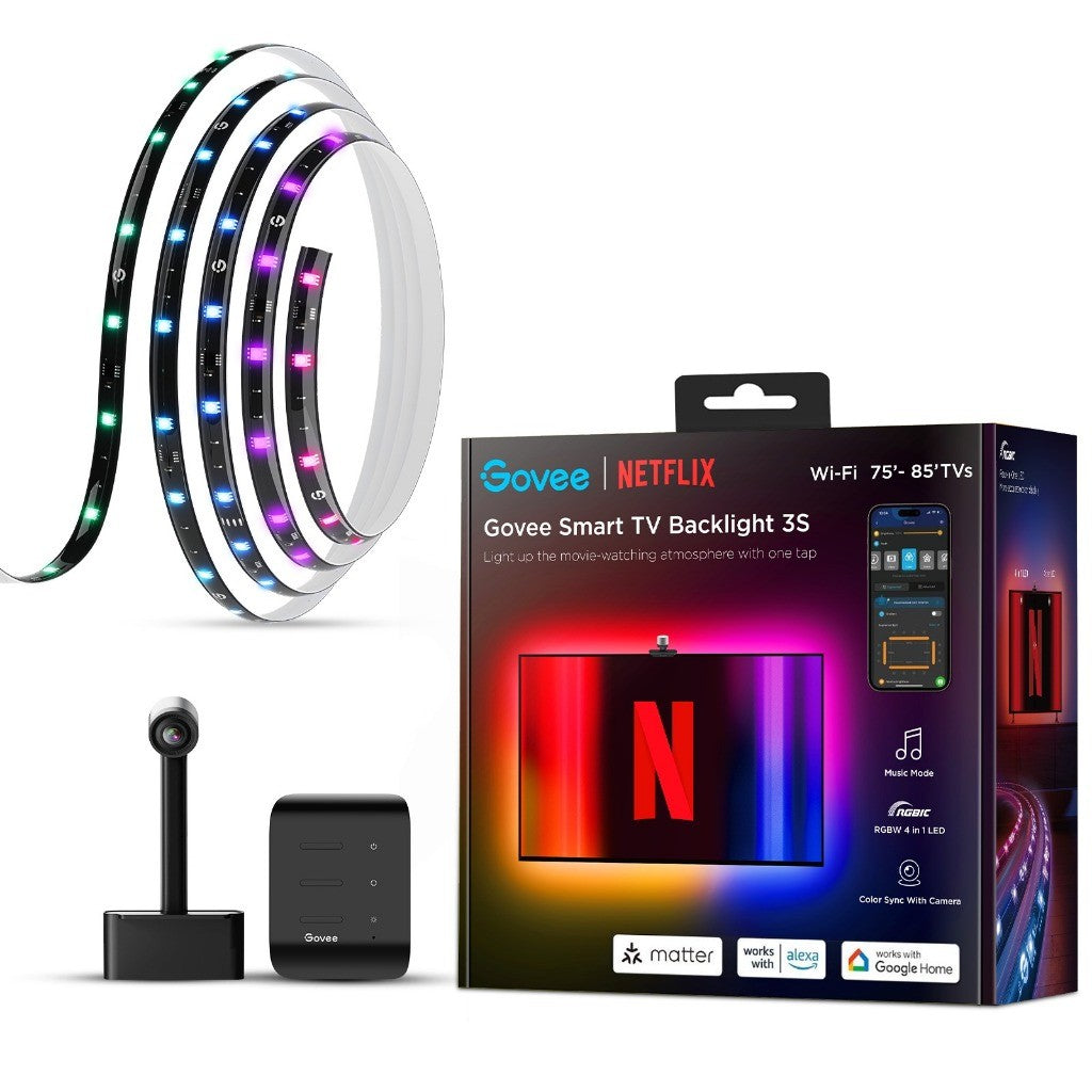 goSmart Asia Govee Envisual TV Lampu Belakang 3 Lite 55-65" / 75-85" Wifi Lampu Belakang LED TV Dengan Kamera